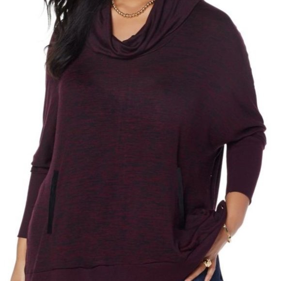 EUC Plus Size Melissa McCarthy Seven7 Cowl Neck Poncho Top – Size 1X - Picture 1 of 13
